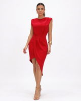 Liora - Asymmetrisches Premium-Kleid in Rot