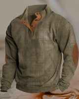 Qamar | Gestrickter Vintage-Pullover in Khaki