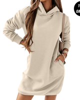 TESS – Herbst Kapuzenkleid in Beige