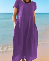 Allie - Lässiges, locker sitzendes Kurzarmkleid für Damen in Lila