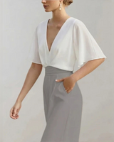 Yoko - Eleganter und trendiger Jumpsuit in Weiß Grau