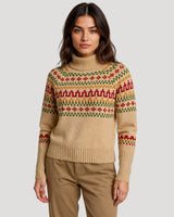 Britta | Damen Frühlingsgemusterter Rollkragen-Strickpullover in Beige