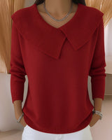 Yamina - Gemütlicher Pullover Mit Kragen in Rot