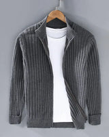 Frank™ - Massimo Merino-Cardigan mit Reißverschluss in Dunkelgrau