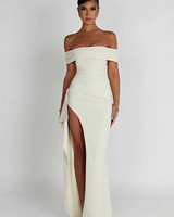 Aphrodite - Sculptée deLuxe Maxikleid in Weiss