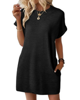 Elviaa – Elegantes Minikleid Mit Tasche in Schwarz