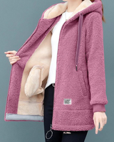 Adalyn - Fleece-Kapuzenjacke in Rosa