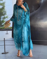 Paetyn - Charmantes Seiden-Chiffon-Kleid in Blau (Fast ausverkauft)