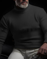 Richard - Warmer, komfortabler Herren-Rollkragenpullover in Dunkelgrau