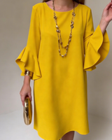 Hilaria - Minikleid mit Rüschenärmeln in Gelb