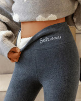 Evelyn's Fleece-gefütterte Schlankmachende Leggings in Tiefes Grau