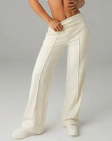 Alba | Hosen mit geradem Schnitt und weitem Bein in Beige