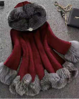 Keila | Dicke und warme Winterjacke in Weinrot