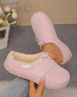 Damilya - Slip On Schuhe Aus Kunstwildleder Mit Fleecefutter Und Kordelzug in Rosa