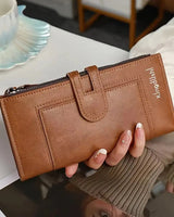 Hinina – Lederbrieftasche Mit Doppeltem Reißverschluss in Braun
