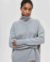 Lässiger Strickpullover -OLIVIA in Grau