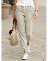 Avery - Freizeithose mit Kordelzug in Beige