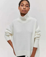 Lässiger Strickpullover -OLIVIA in Weiß