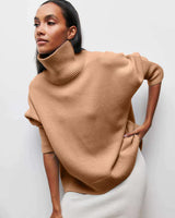 Lässiger Strickpullover -OLIVIA in Hellbraun
