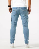 VINCENT – Stretch-Cargo-Jeans für Herren in Blau