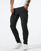 VINCENT – Stretch-Cargo-Jeans für Herren in Schwarz