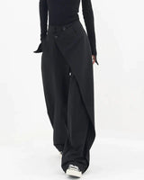 Abby - Assymetrische Baggy-Hose in Schwarz