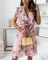Sage | Sommerkleid mit Druck für Damen in Rosa