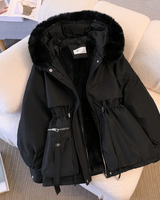 AVIANNA - Winterjacke mit Fellkapuz in Schwarz