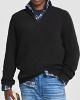 Constantine - Warmer Pullover mit halbem Zipper in Schwarz