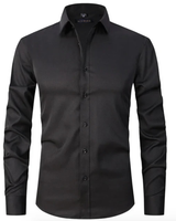 Arturo - Komfortables Stretch-Hemd in Schwarz