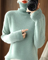 Silvana - Eleganter Rollkragenpullover in Grün