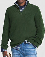 Constantine - Warmer Pullover mit halbem Zipper in Grün
