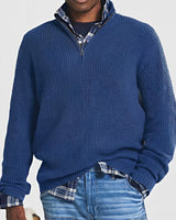 Constantine - Warmer Pullover mit halbem Zipper in Blau