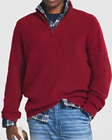 Constantine - Warmer Pullover mit halbem Zipper in Rot