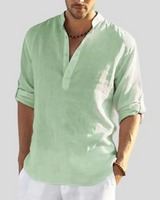 John - Gemütliches V-Ausschnitt-Shirt in Hellgrün