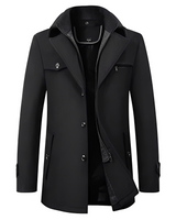 Andrew - Eleganter und wärmender Mantel in Schwarz