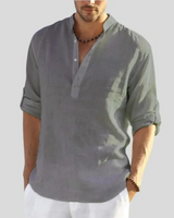 John - Gemütliches V-Ausschnitt-Shirt in Grau