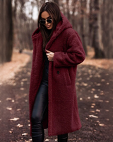 Yancy - Moderner und warmer langer Mantel in Rot