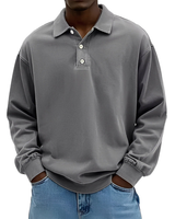 Clayton - Langarm-Poloshirt im zeitgemäßen Design in Grau