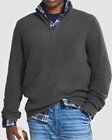 Constantine - Warmer Pullover mit halbem Zipper in Grau