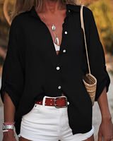 Milana - Bequemes Langarmshirt in Schwarz