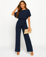 Nora - Stilvoller Jumpsuit mit Gürtel in Dunkelblau