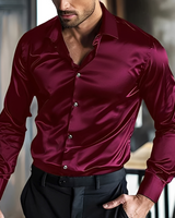 Elian - Elegantes Hemd mit Glanzoptik in Rot