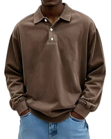 Clayton - Langarm-Poloshirt im zeitgemäßen Design in Braun