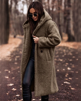 Yancy - Moderner und warmer langer Mantel in Dunkelkhaki