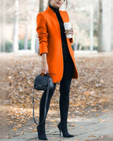 Savannah - Stilvoller langer Blazer in Helles Orange