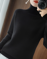 Silvana - Eleganter Rollkragenpullover in Schwarz