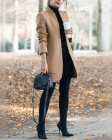 Savannah - Stilvoller langer Blazer in Khaki