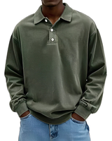 Clayton - Langarm-Poloshirt im zeitgemäßen Design in Grün