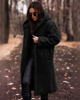 Yancy - Moderner und warmer langer Mantel in Schwarz
